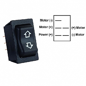 JR Products Slide Out Switch - Momentary  5 Pin Terminal Black - 12295