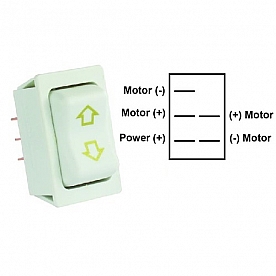 JR Products Slide Out Switch - Momentary  5 Pin White - 12095