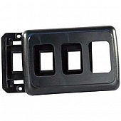 JR Products Triple Switch Base & Faceplate, Black