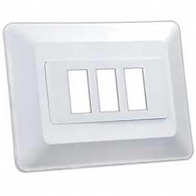 JR Products Triple Switch Base With Face Plate - White
