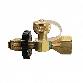 JR Products Propane Branch Tee - Male x Female POL x Male 1 inch-20 Cylinder Thread