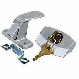 RV Entry Door Latch Universal Painted Silver - Keyed Alike - 10805