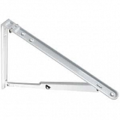RV Foldable White Shelf Bracket 12 inch x 16.5 inch - 50 Pound Load Capacity - 20725