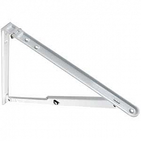 RV Foldable White Shelf Bracket 12 inch x 16.5 inch - 50 Pound Load Capacity - 20725