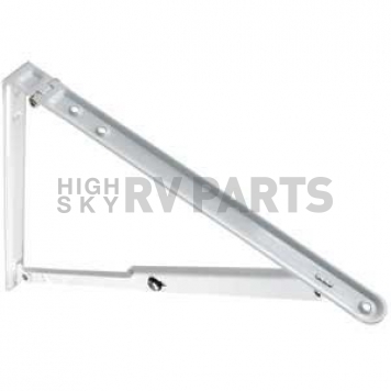 RV Foldable White Shelf Bracket 12 inch x 16.5 inch - 50 Pound Load Capacity - 20725