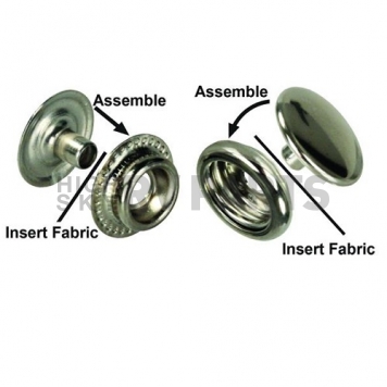 Twist Fastener for Adding A Snap Attachment to Awning Material/ Curtains (Set Of 6)