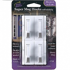 Super Mug Hooks White Case Of 4
