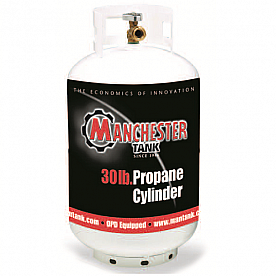 Manchester DOT Portable Tank - 30 Pounds Capacity with Gauge White