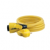 Marinco 25' Power Supply Cord, 30 Amp, With Power Indicator Light, Yellow