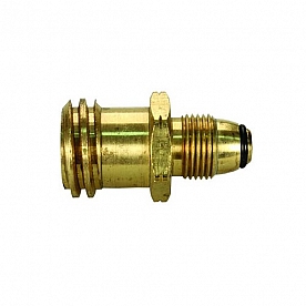 JR Products Propane Adapter Fitting Female Quick Connect x Male POL - Brass