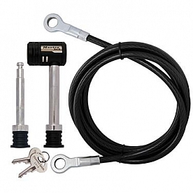 Master Lock Trailer Hitch Pin Barbell Type  2-3/4 inch x 1/2 inch, 5/8 inch with Removable Cable - 1470DAT