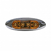 Peterson Mfg. Side Marker LED Light Mini Clearance Oval - wirh Amber Lens - V168XA