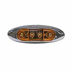 Peterson Mfg. Side Marker LED Light Mini Clearance Oval - wirh Amber Lens - V168XA