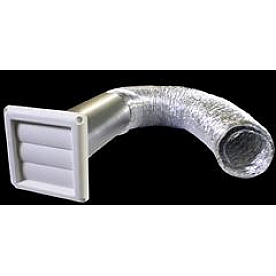 Clothes Washer/ Dryer Vent Installation Kit; Curved Louvers With  Flexible Metallic Vent Hose