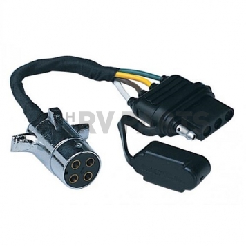 Pollak Trailer Wiring Adapter 4 Round To 4 Flat - 12-411EV
