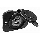RV Receptacle Indoor Use Only 12 Volt DC Power 2 USB Ports Black