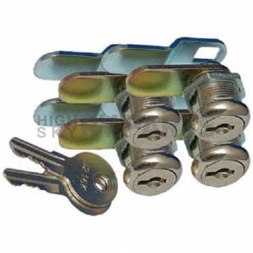 Standard Key Cam Lock Chrome Plated 1-1/8 inch - Pack Of 4