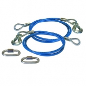 Roadmaster Trailer Safety Cable 64'' - Single Snap Hook, Galvanized Steel - Set Of 2