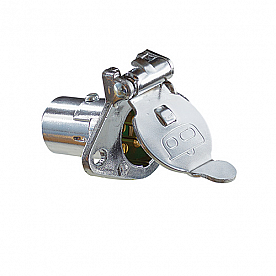 Pollak Round 4-Way Socket - Chrome Plated - P410