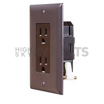 Receptacle Self Contained; 125 Volt AC Dual Receptacle Brown