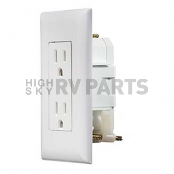 Receptacle Self Contained 125 Volt AC Dual Receptacle White
