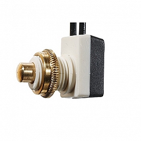 RV Designer 10 Amp Push Button On/Off Switch SPST With 8 Inch Leads, Single - S751