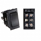 RV Designer Black Rocker Switch, 20 A, 6 Teriminal - DPDT