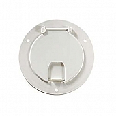 RV Designer Deluxe Round Electrical Hatch, Polar White, Access Door