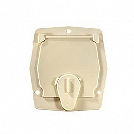 RV Designer Electric Cable Hatch - Flat Sided - Colonial White B142