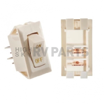 RV Designer Ivory Rocker Switch 10 A With Gold Text, ON/OFF - SPST - S279