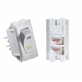 RV Designer Multi Purpose Switch With Gold Text, 10 Amp - SPST Single White - S265