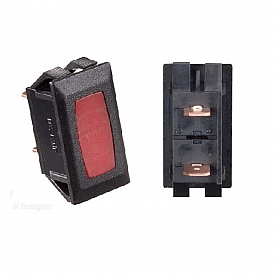 RV Designer Power Indicator Red Light, 10 Amp/ 14 Volt DC, Black Bezel S361