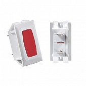 RV Designer Power Indicator Red Light, 10 Amp/ 14 Volt DC, White Bezel S365