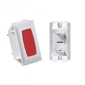 RV Designer Power Indicator Red Light, 10 Amp/ 14 Volt DC, White Bezel S365