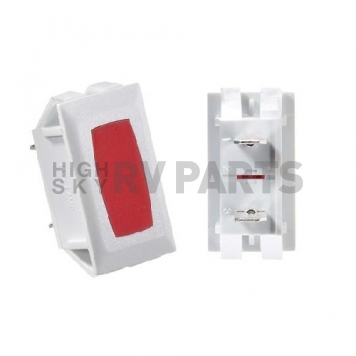 RV Designer Power Indicator Red Light, 10 Amp/ 14 Volt DC, White Bezel S365