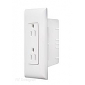RV Designer Receptacle 125 Volt AC White With Cover Plate