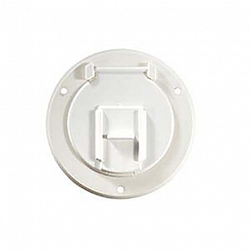 RV Designer Round Electrical Hatch, Polar White, Access Door