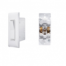 RV Designer Self Contained Contemporary Switch, With Cover-Plate 125 V, White S841