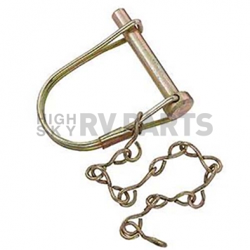 RV Designer Trailer Coupler Safety Pin Clip 1/4 inch Diameter x 1-3/8 inch With Chain H420 