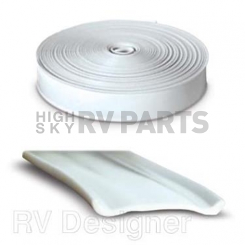 RV Designer Trim Molding Insert 1 inch x 25' White - Vinyl - E321