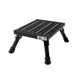 Aluminum Step Stool with Adjustable Leg 14″ x 11″ - Black S-07C-BLK