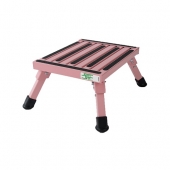 Aluminum Step Stool with Adjustable Leg 14 Inch x 11 Inch - Pink - S-07C-P