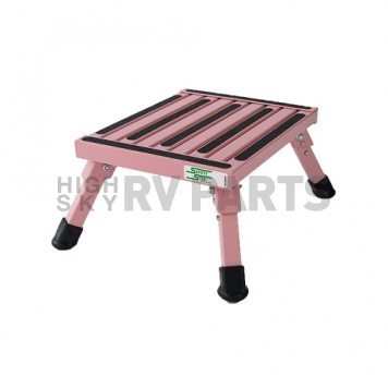 Aluminum Step Stool with Adjustable Leg 14 Inch x 11 Inch - Pink - S-07C-P