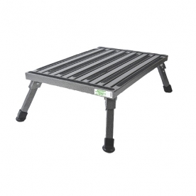 Extra Large Aluminum Step Stool with Adjustable Leg 16″ x 24″ - Gray