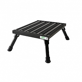 Large Aluminum Step Stool With Adjustable Leg 19″ x 15″ - Black F-08C-BLK