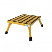 Large Aluminum Step Stool With Adjustable Leg 19″ x 15″ - Yellow F-08C-Y