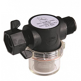 SHURflo Fresh Water Pump Strainer 1/2 inch NPSM Inlet x 1/2 inch Female Swivel Outlet 255-315 