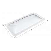 Icon Rectangular Skylight 4 Inch High Bubble Type Dome Opening 14 inch x 34 inch White - 01851