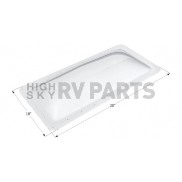 Icon Rectangular Skylight 4 Inch High Bubble Type Dome Opening 14 inch x 34 inch White - 01851
