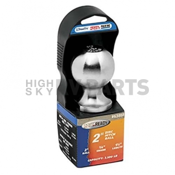Tow Ready 2 inch Trailer Hitch Ball - 3.5K GTW - 3/4 inch Diameter 1-1/2 inch Long Shank Zinc - 63888